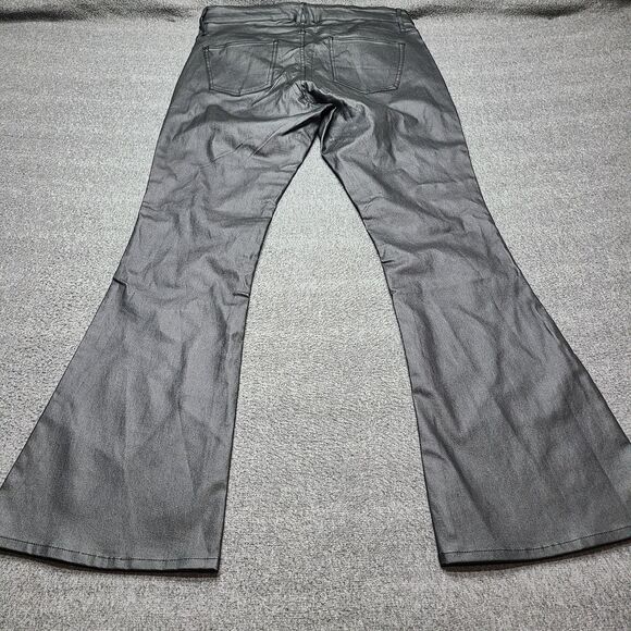 Fashion Nova Pants Womens 1X Flare Faux‎ Leather High Rise Stretch 70s Flared - Picture 9 of 11